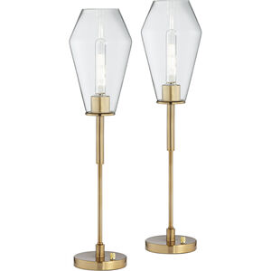 Ellis 28 inch 60 watt Gold Table Lamps Portable Light, Set of 2