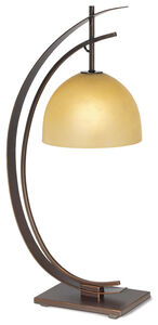 Orbit 28 inch 75 watt Bronze with Gold Edge Table Lamp Portable Light in Black Bronze with Gold Edge 