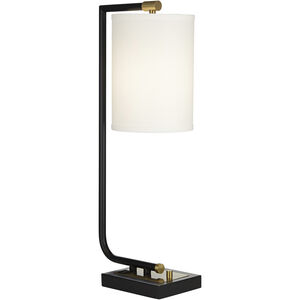 Stanton 28 inch 100.00 watt Black Table Lamp Portable Light, with USB Port
