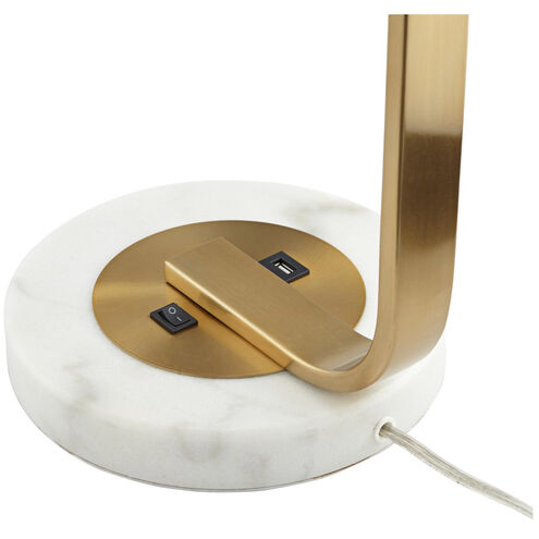 Lumina 23 inch 60.00 watt Warm Gold Table Lamp Portable Light, with USB Port