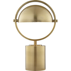 Drome 17 inch 60 watt Brushed Antique Brass Table Lamp Portable Light