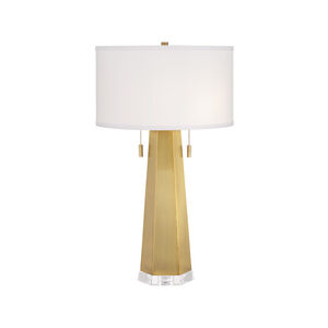 Fortress 28 inch 60 watt Brushed Antique Brass Table Lamp Portable Light