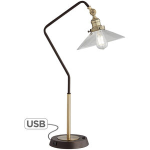 Alfie 29 inch 75.00 watt Bronze Table Lamp Portable Light, with USB Port 