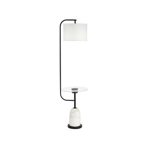 Wellington 66 inch 150.00 watt Black Floor Lamp Portable Light, with Tray and USB Port