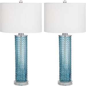 Renzo 29 inch 150 watt Sea Blue Table Lamps Portable Light, Set of 2