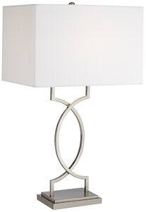 Modern Elegance 30 inch 150 watt Brushed Nickel and Steel Table Lamp Portable Light