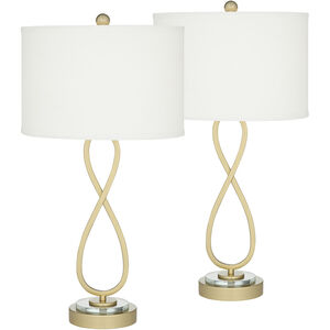 Infinity 27 inch 150.00 watt Brushed Gold Table Lamps Portable Light, Set of 2