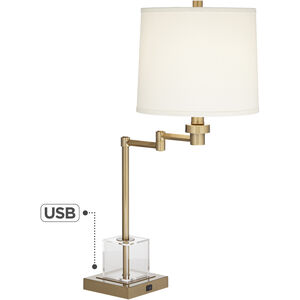 Grant 27.13 inch 100.00 watt Warm Gold Swing Arm Table Lamp Portable Light