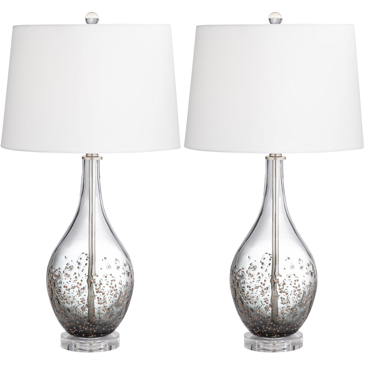 Silver grey top bedside lamps