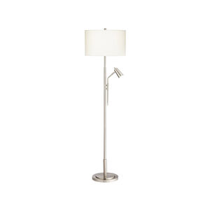 Hemet 72 inch 150.00 watt Brushed Nickel/Brushed Steel Floor Lamp Portable Light, with Reading Light