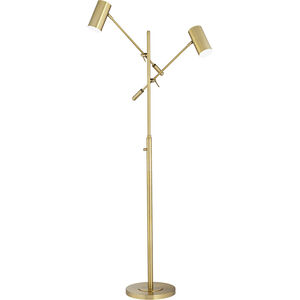 Porto 68 inch 40 watt Warm Antique Brass Floor Lamp Portable Light