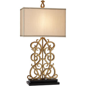 Jardin Gate 33 inch 150 watt Antique gold Leaf Table Lamp Portable Light