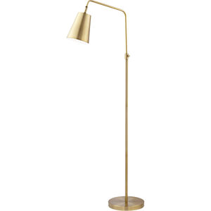 Zella 57 inch 60 watt Brushed Antique Brass Plated Floor Lamp Portable Light 