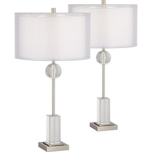 Vincent 30 inch 150 watt Brushed Nickel and Brushed Steel Table Lamps Portable Light, Set of 2